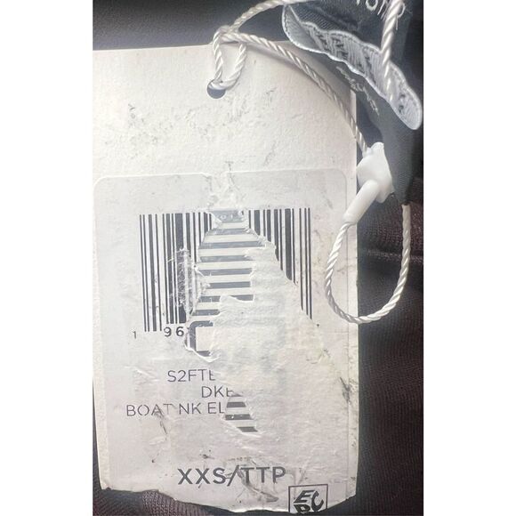 Eileen Fisher Tencel Stretch Jersey Boatneck Dark Brown T NWT Size XXS - Picture 4 of 6